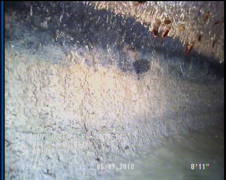 Deposits Attached Grease, 5 %of cross sectional area, from 03 to 09 o'clock, , within 8 inches of joint: YES, Start