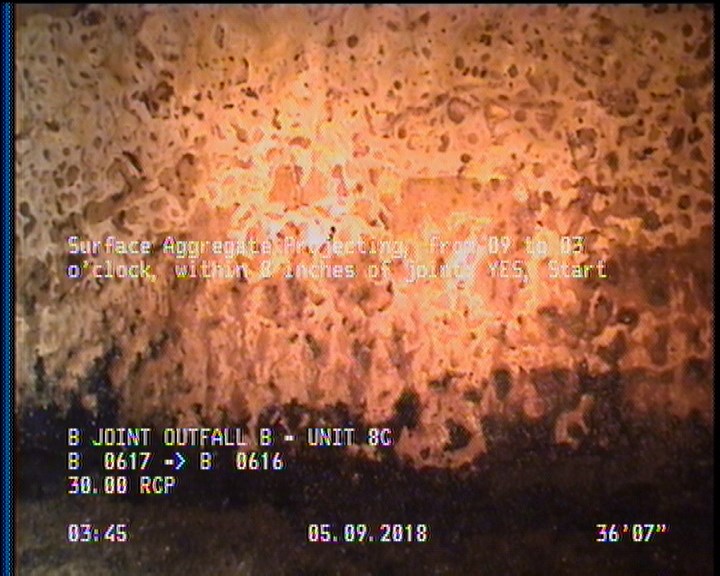 Surface Aggregate Projecting, from 09 to 03 o'clock, within 8 inches of joint: YES, Start