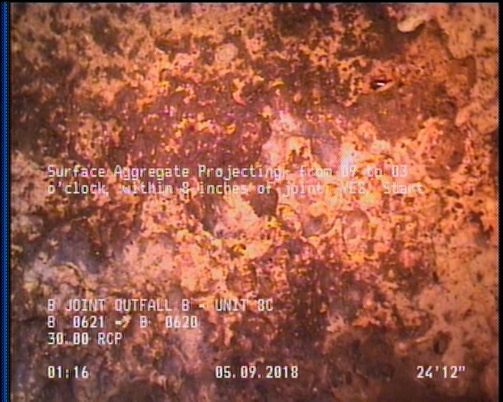 Surface Aggregate Projecting, from 09 to 03 o'clock, within 8 inches of joint: YES, Start