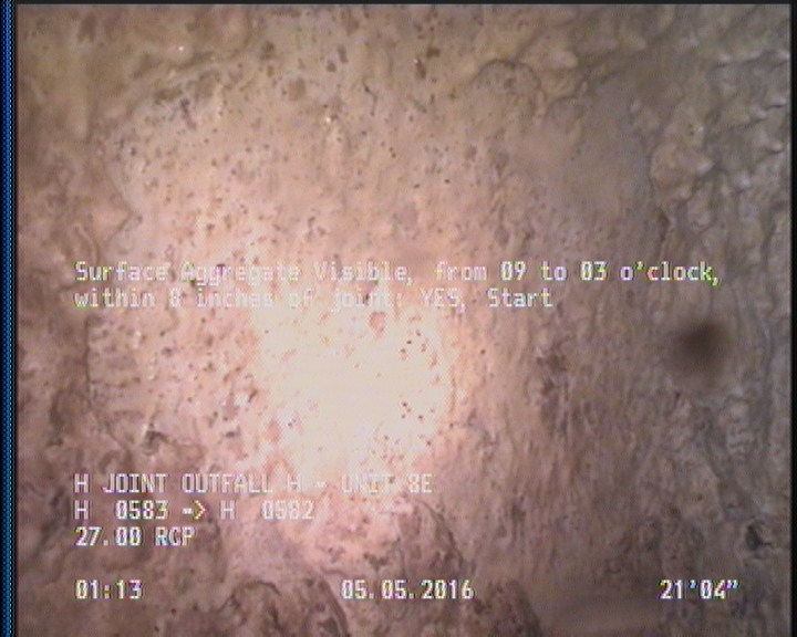 Surface Aggregate Visible, from 09 to 03 o'clock, within 8 inches of joint: YES, Start