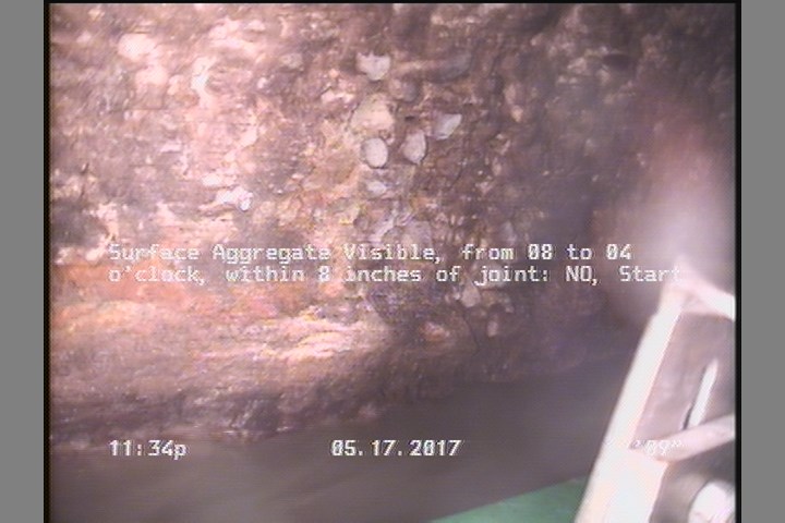 Surface Aggregate Visible, from 08 to 04 o'clock, within 8 inches of joint: NO, Start
