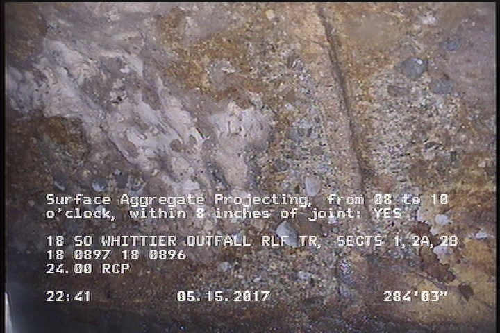 Surface Aggregate Projecting, from 08 to 10 o'clock, within 8 inches of joint: YES