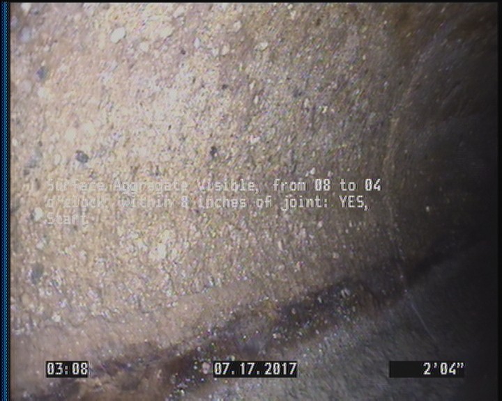 Surface Aggregate Visible, from 08 to 04 o'clock, within 8 inches of joint: YES, Start