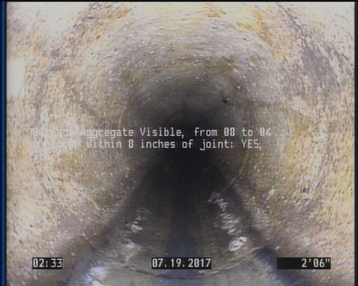 Surface Aggregate Visible, from 08 to 04 o'clock, within 8 inches of joint: YES, Start