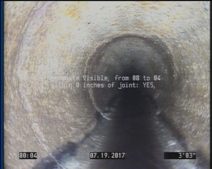 Surface Aggregate Visible, from 08 to 04 o'clock, within 8 inches of joint: YES, Start