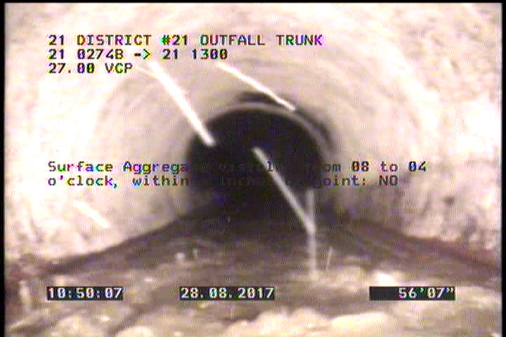 Surface Spalling, from 08 to 04 o'clock, within 8 inches of joint: YES, Start - INFREQUENTLY THROUGHOUT THE REACH