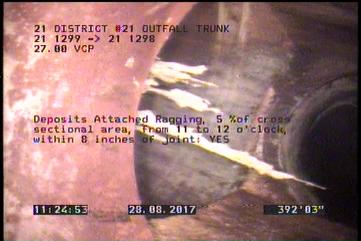 Deposits Attached Ragging, 5 %of cross sectional area, from 11 to 12 o'clock, , within 8 inches of joint: YES