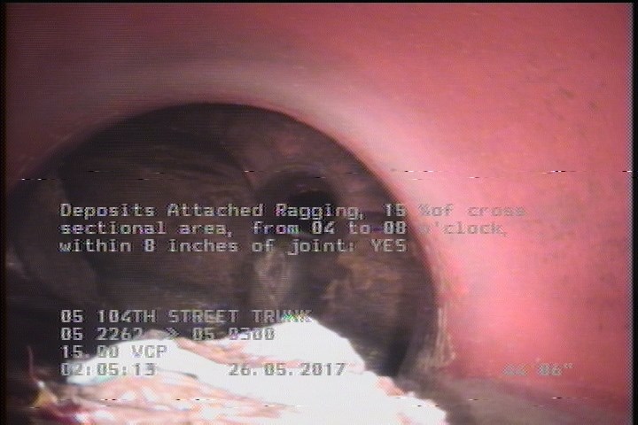 Deposits Attached Ragging, 15 %of cross sectional area, from 04 to 08 o'clock, , within 8 inches of joint: YES