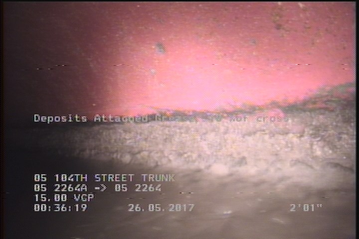 Deposits Attached Grease, 10 %of cross sectional area, from 04 to 08 o'clock, , within 8 inches of joint: YES, Start
