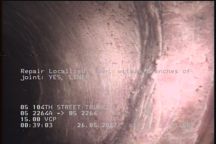 Repair Localized Liner, within 8 inches of joint: YES, Start - LINER