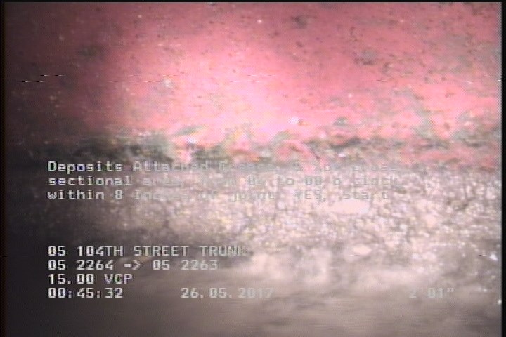 Deposits Attached Grease, 10 %of cross sectional area, from 04 to 08 o'clock, , within 8 inches of joint: YES, Start