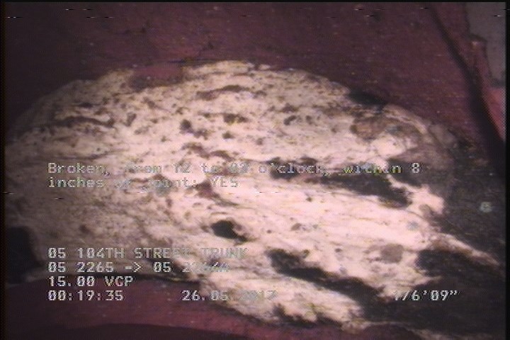 Broken, from 12 to 02 o'clock, within 8 inches of joint: YES - WITH REPAIR