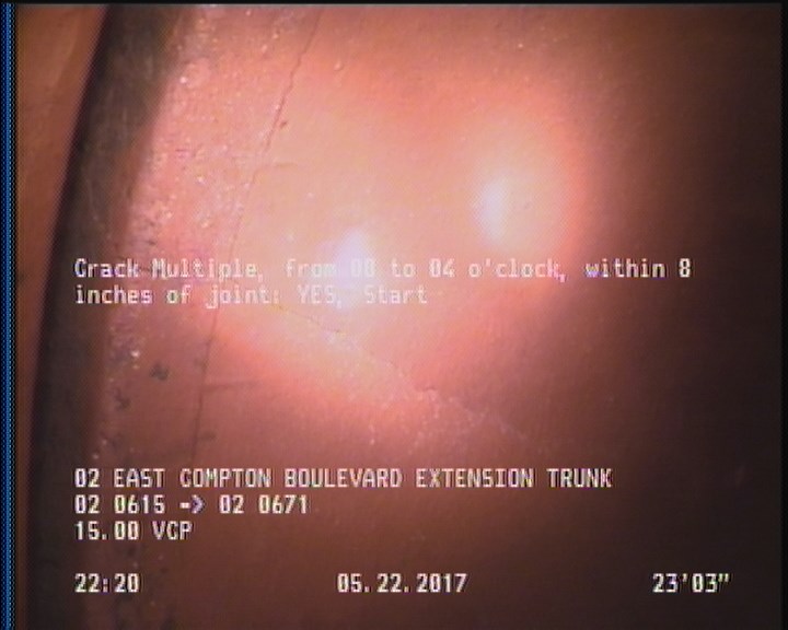 Crack Multiple, from 08 to 04 o'clock, within 8 inches of joint: YES, Start