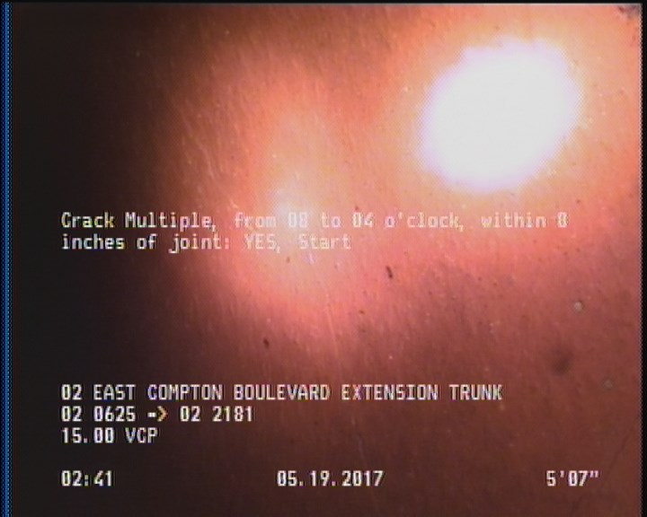 Crack Multiple, from 08 to 04 o'clock, within 8 inches of joint: YES, Start