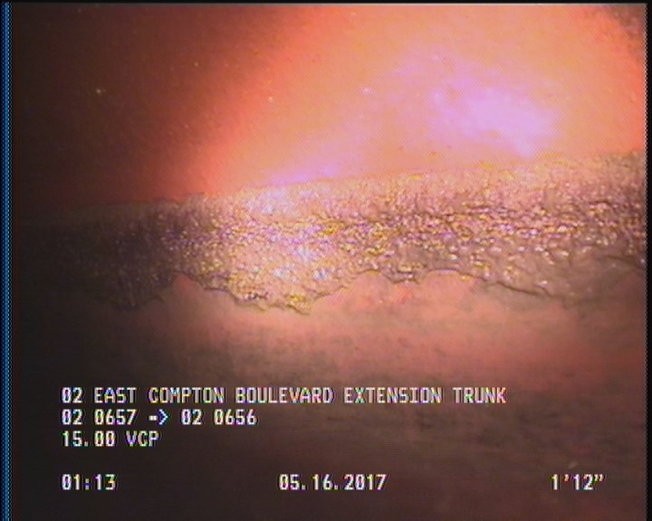 Deposits Attached Grease, 5 %of cross sectional area, from 04 to 08 o'clock, , within 8 inches of joint: YES, Start