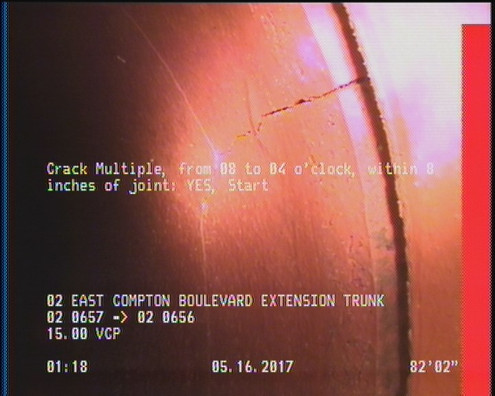 Crack Multiple, from 08 to 04 o'clock, within 8 inches of joint: YES, Start