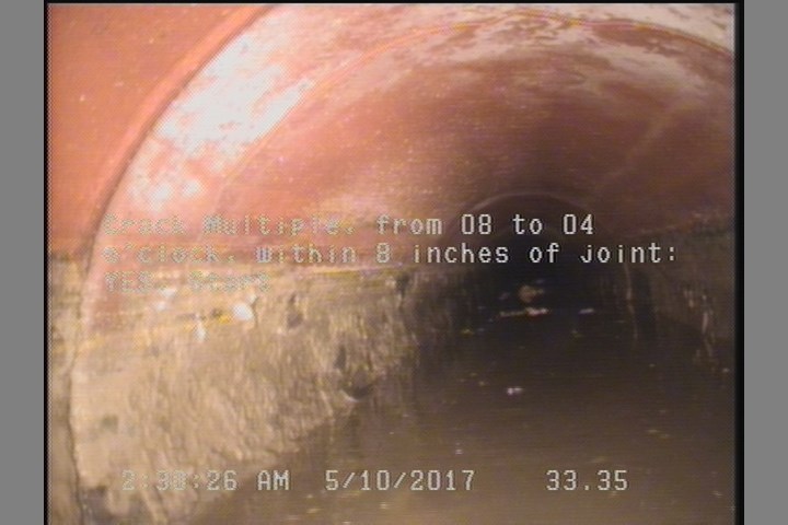 Crack Multiple, from 08 to 04 o'clock, within 8 inches of joint: YES, Start