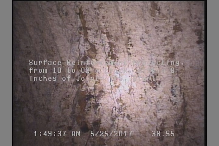 Surface Reinforcement Projecting, from 10 to 02 o'clock, within 8 inches of joint: YES, Start