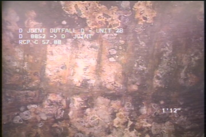 Surface Reinforcement Corroded, from 11 to 01 o'clock, within 8 inches of joint: YES, Start - LONG & CIRCUM REBAR