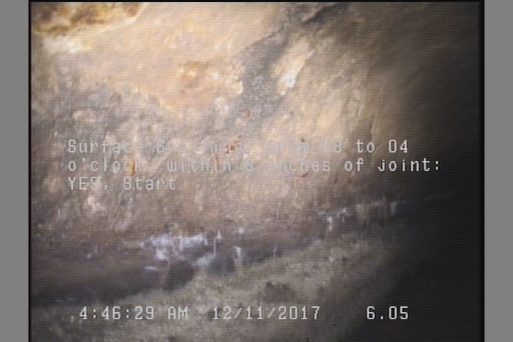 Surface Spalling, from 08 to 04 o'clock, within 8 inches of joint: YES, Start