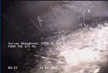Survey Abandoned - VIEW OF THE D/S SIPHON FROM THE U/S MH