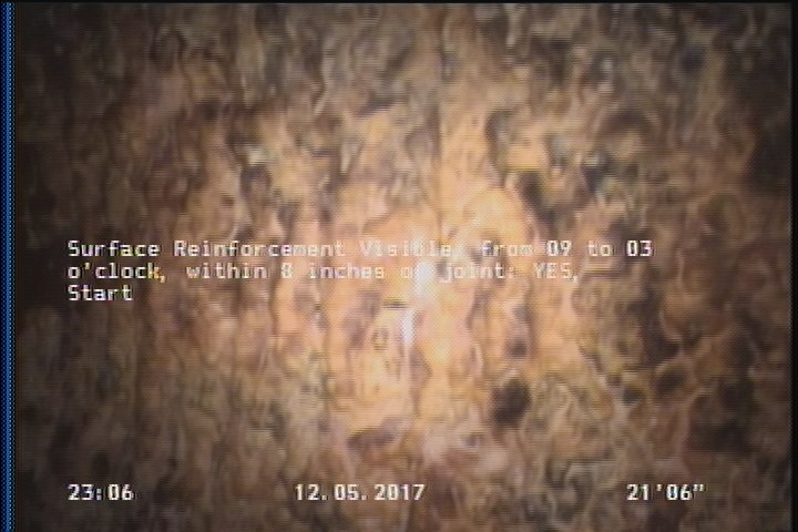 Surface Reinforcement Visible, from 09 to 03 o'clock, within 8 inches of joint: YES, Start