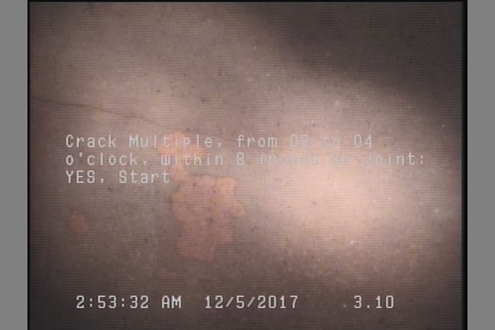 Crack Multiple, from 08 to 04 o'clock, within 8 inches of joint: YES, Start