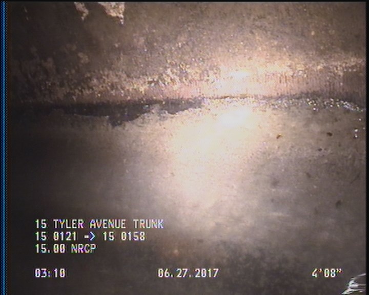 Deposits Attached Grease, 5 %of cross sectional area, from 05 to 07 o'clock, , within 8 inches of joint: YES, Start