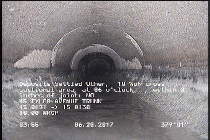Deposits Settled Other, 10 %of cross sectional area, at 06 o'clock, , within 8 inches of joint: NO