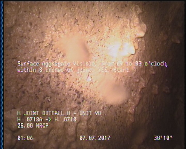 Surface Aggregate Visible, from 09 to 03 o'clock, within 8 inches of joint: YES, Start