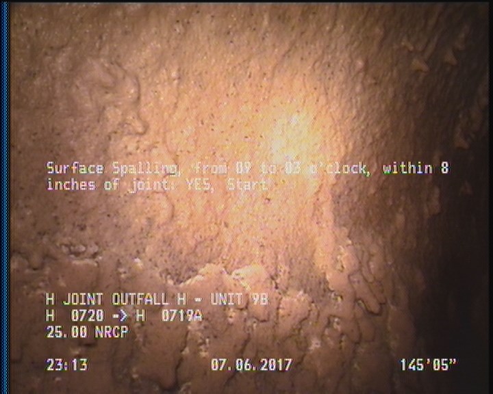 Surface Spalling, from 09 to 03 o'clock, within 8 inches of joint: YES, Start