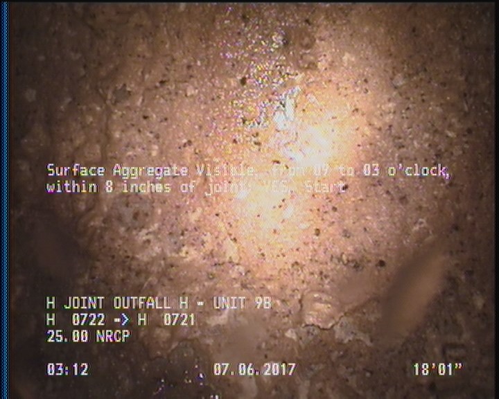 Surface Aggregate Visible, from 09 to 03 o'clock, within 8 inches of joint: YES, Start