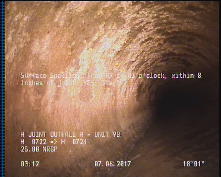 Surface Spalling, from 09 to 03 o'clock, within 8 inches of joint: YES, Start