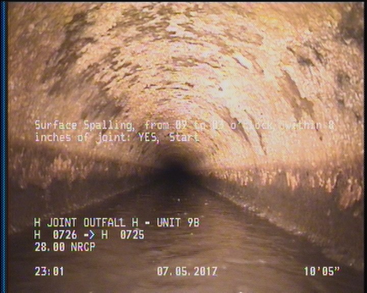 Surface Spalling, from 09 to 03 o'clock, within 8 inches of joint: YES, Start