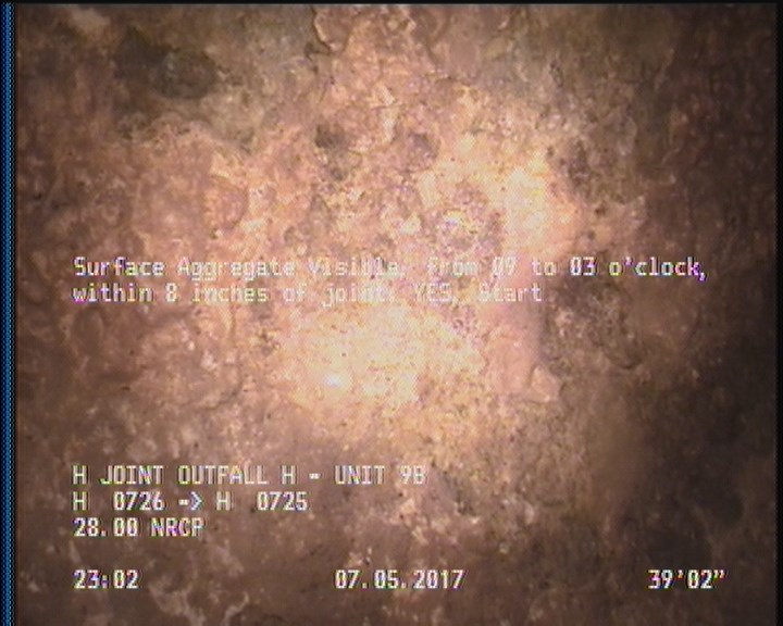 Surface Aggregate Visible, from 09 to 03 o'clock, within 8 inches of joint: YES, Start
