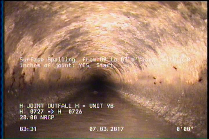 Surface Spalling, from 09 to 03 o'clock, within 8 inches of joint: YES, Start