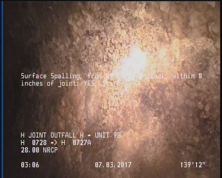 Surface Spalling, from 09 to 03 o'clock, within 8 inches of joint: YES, Start