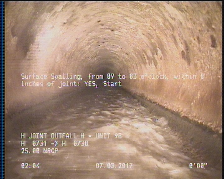 Surface Spalling, from 09 to 03 o'clock, within 8 inches of joint: YES, Start