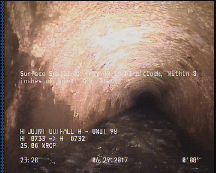 Surface Spalling, from 09 to 03 o'clock, within 8 inches of joint: YES, Start
