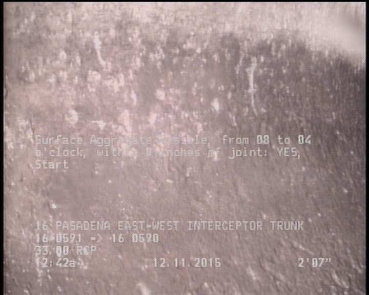 Surface Aggregate Visible, from 08 to 04 o'clock, within 8 inches of joint: YES, Start