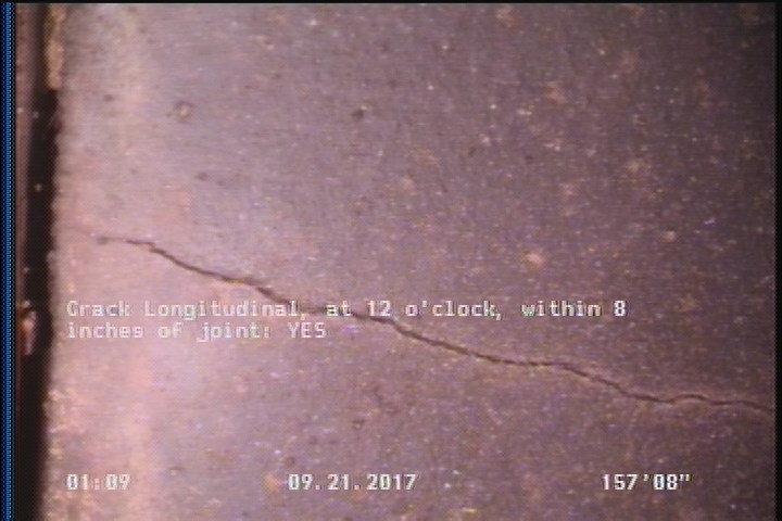 Crack Longitudinal, at 12 o'clock, within 8 inches of joint: YES
