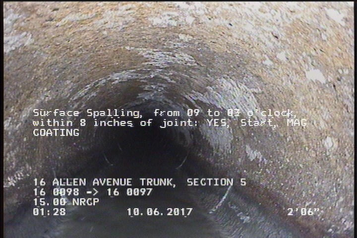 Surface Spalling, from 09 to 03 o'clock, within 8 inches of joint: YES, Start - MAG COATING