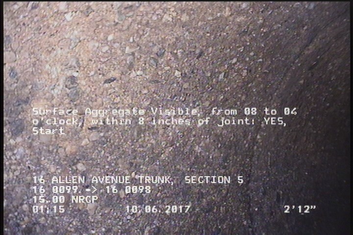 Surface Aggregate Visible, from 08 to 04 o'clock, within 8 inches of joint: YES, Start