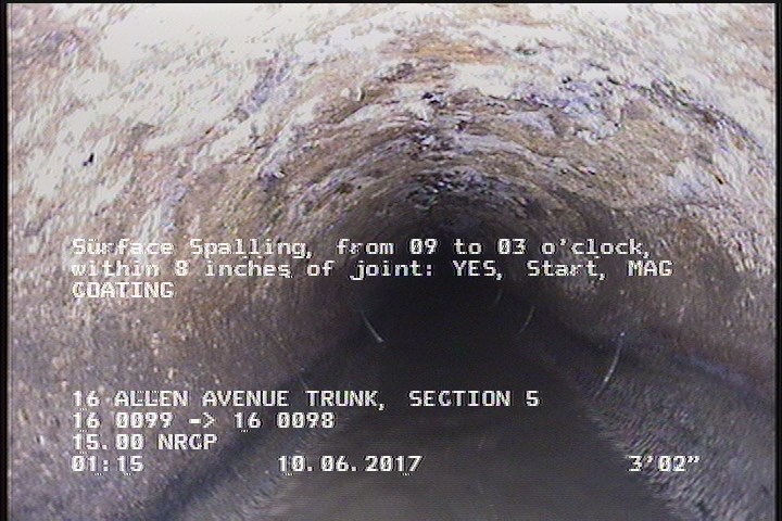 Surface Spalling, from 09 to 03 o'clock, within 8 inches of joint: YES, Start - MAG COATING