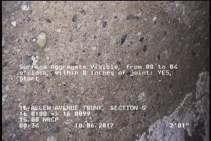 Surface Aggregate Visible, from 08 to 04 o'clock, within 8 inches of joint: YES, Start