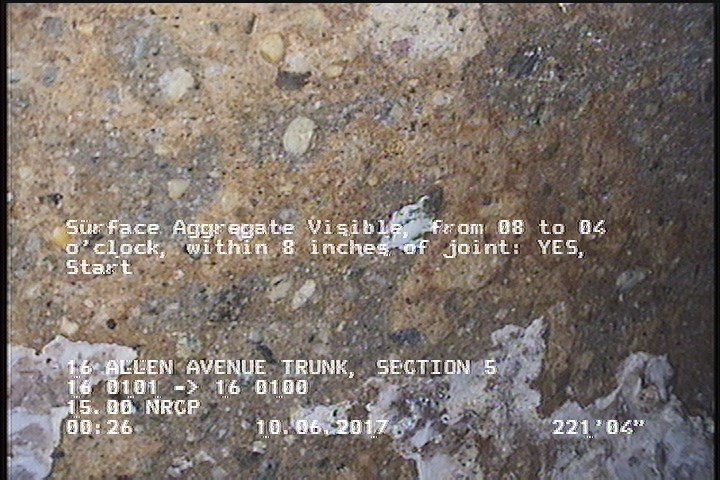 Surface Aggregate Visible, from 08 to 04 o'clock, within 8 inches of joint: YES, Start