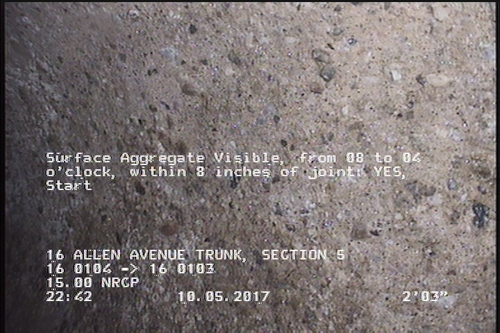 Surface Aggregate Visible, from 08 to 04 o'clock, within 8 inches of joint: YES, Start