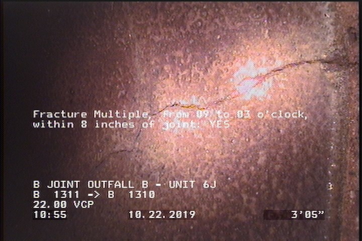 Fracture Multiple, from 09 to 03 o'clock, within 8 inches of joint: YES