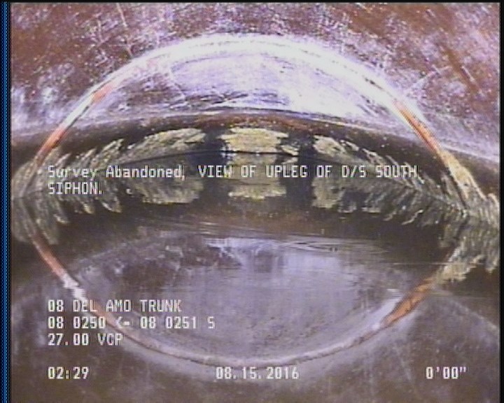 Survey Abandoned - VIEW OF UPLEG OF D/S SOUTH SIPHON.