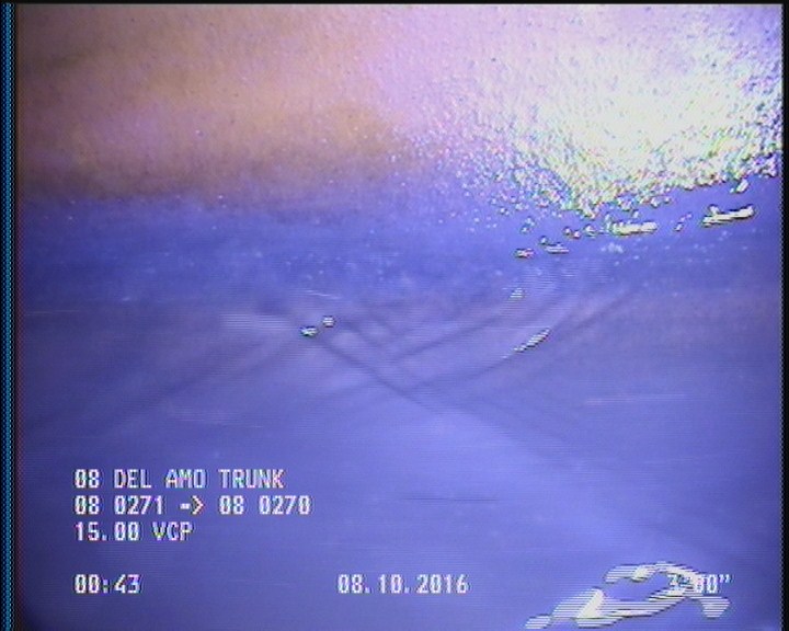 Deposits Attached Grease, 5 %of cross sectional area, from 04 to 08 o'clock, , within 8 inches of joint: YES, Start